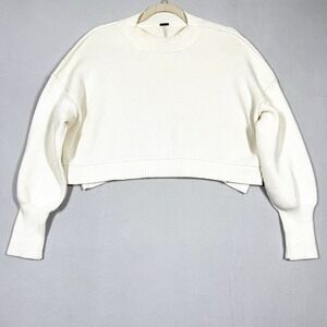 Free People Sweater Womens XS Easy Street Crop Pullover‎ Slouchy Ribbed Cream